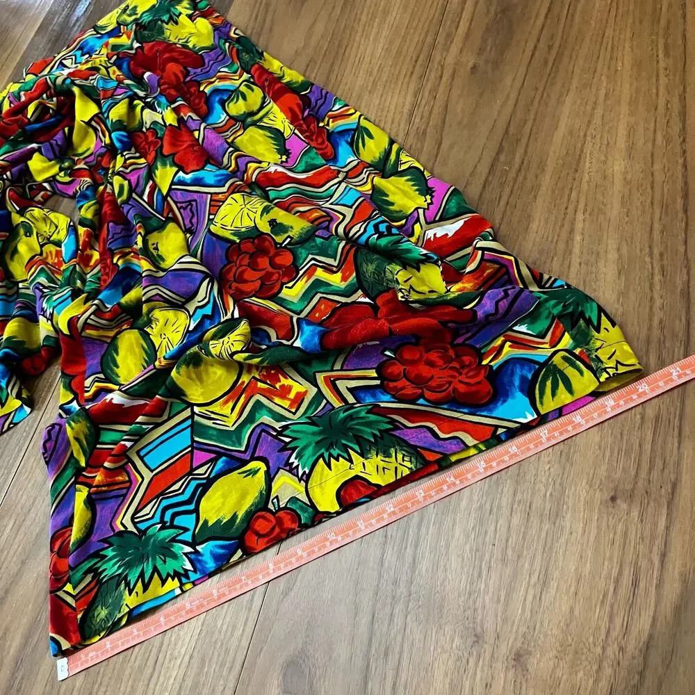 Vintage 80s Pant Set Size L Tropical Fruity Bright - Picture 13 of 16